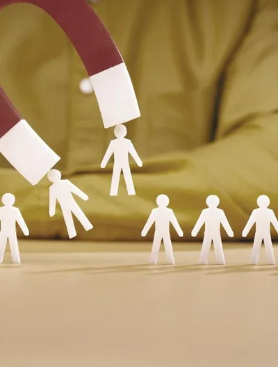 Magnet illustration attracting potential clients