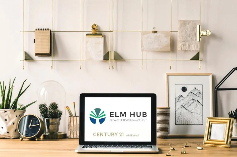 The HUB learning platform shown on a laptop